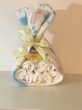 Diaper Cake Stork Bundle, Multi Color Blanket