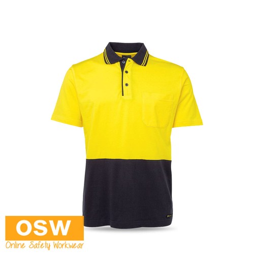 HIVIS Short Sleeves Cotton Polo Trim Inside Placket ClassicFT Straight Hem 6CPHV - Picture 16 of 18