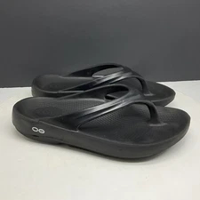 OOFOS OOlala Sandals Womens 7 Black Flip Flops Recovery Slip On Thong
