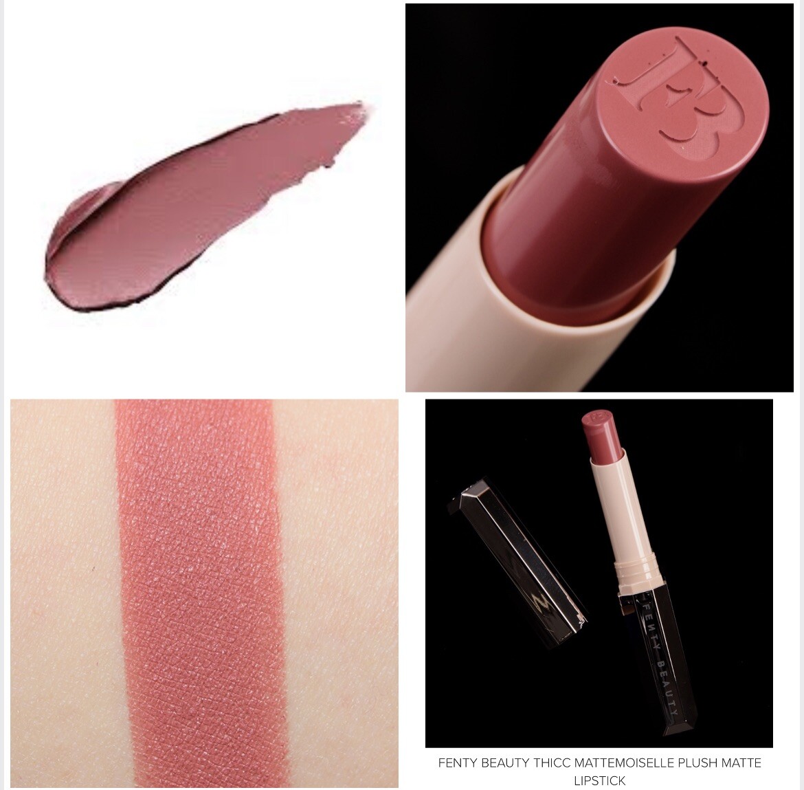 Liquid Lipstick Swatches Fenty Beauty Mattemoiselle Lipstick Thicc
