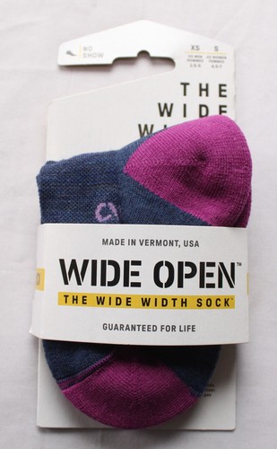 Wide Open Unisex Adults Solid Cushioned No Show Socks ZG3 Denim Size XS/S NWT - 第 1/3 張圖片