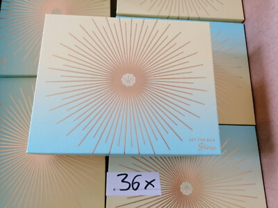 Bastelbox 36x Glossybox gelb blau mit goldener Sonne stabiler Karton mit Deckel 
