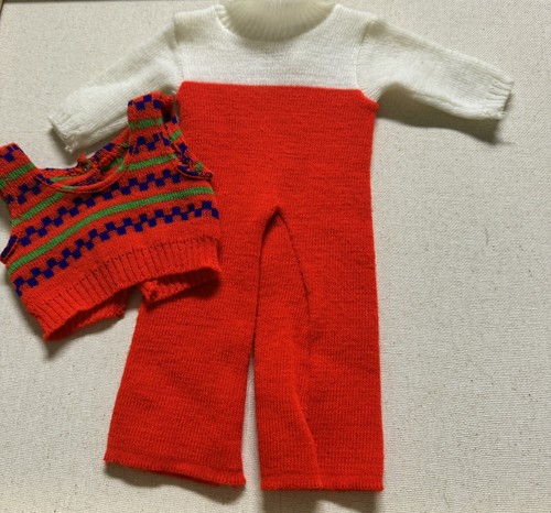 Vintage Doll Clothes Knit Jumpsuit With Vest Doll 11" 12" Mod- 1960’s Retro - Picture 6 of 23
