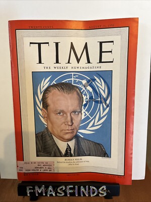 C3 1950 RUSSIA S MALIK August 21 TIME Magazine 