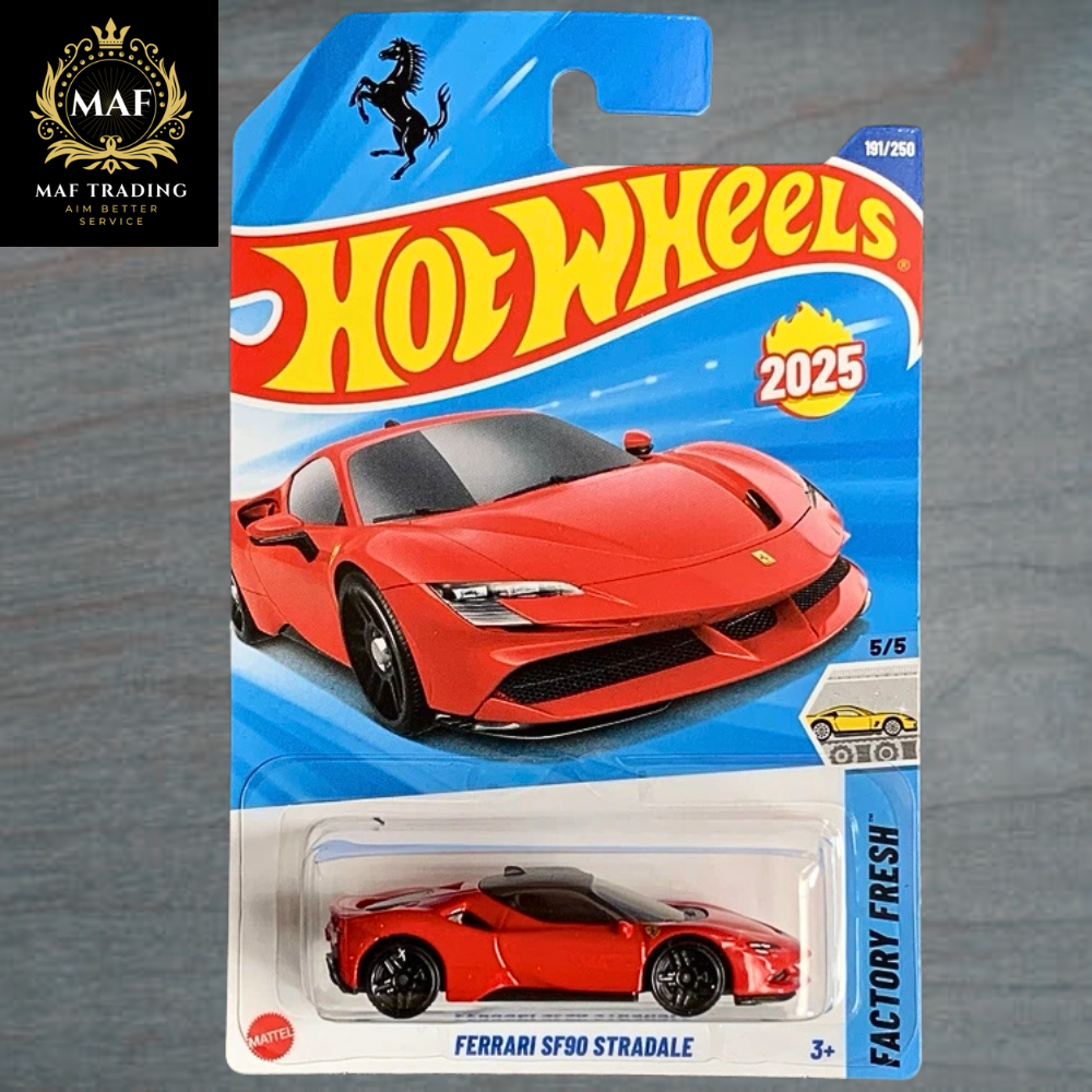 ミニカー Ferrari SF90 & Porsche 911 Hot Wheels Ferrari SF90 Stradale Red #191 Mainline Int Long