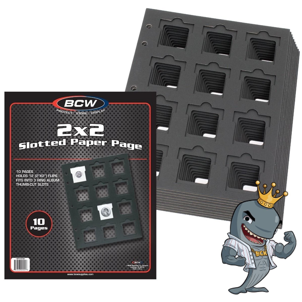 BCW Slotted Paper Coin Page 10ct FREE SHIP