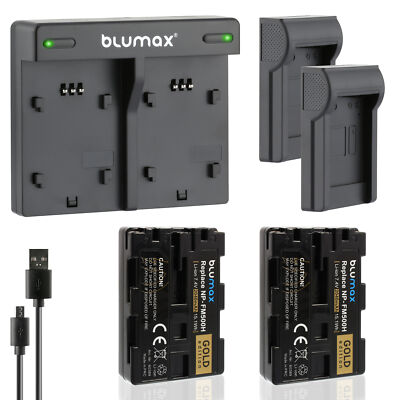 2x Akku + Lader für Sony NP-FM500H DSLR-Alpha 500 850 900 SLT-A65 A99 2040 mAh