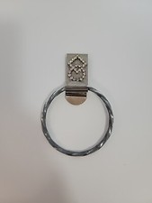 Silver toned Vintage Rhinestone Square Dancing Towel Ring/Belt Clip
