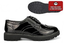 Girls School Shoes Brogue Patent School Shoes Womens Brogues Ladies Office Shoes