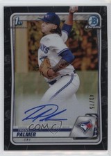 2020 Bowman Draft Chrome Picks Black Refractor 43/75 Trent Palmer Auto 3hd