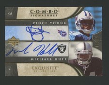 2006 EXQUISITE VINCE YOUNG-MICHAEL HUFF GOLD DUAL RC AUTOGRAPH #ED 07/20  RARE
