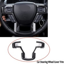 Carbon Fiber Style Steering Wheel Trim Cover for Ford F-150 2015–2020