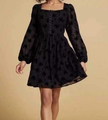 Her Universe Disney Halloween Mickey Mouse Spider Web Black L/S Dress 2X NWT!