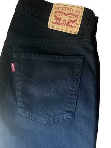 Levi Strauss & Co. Men's Black Dark Wash Denim Jeans Straight Regular Fit Button