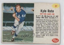 1962 Post Kyle Rote #27 0n0