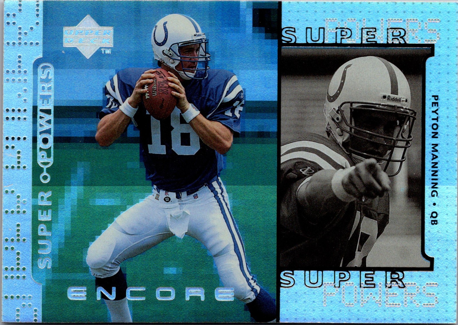 Peyton Manning-1998 Upper Deck Encore - Super Powers RC #S8 Indianapolis Colts