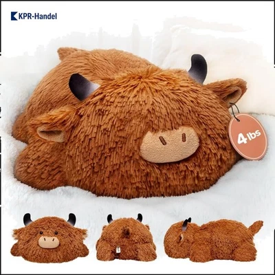 Mewaii Hochlandrind Kuscheltier 58 cm - Gewichtiges, Kawaii Plüschtier für Kl...