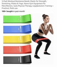 5-Pack Resistance Bands Elastic Exercise Workout Strength Training Home Gym