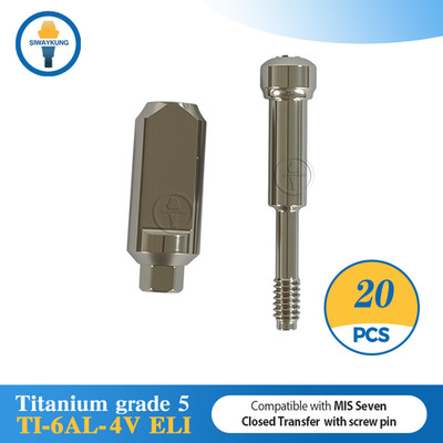 20 pcs Titanium transfer abutment close Tray Transfer fit to  MIS Seven