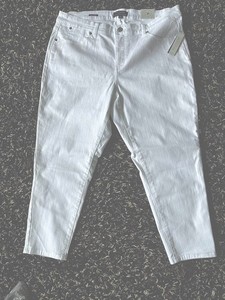 Talbots Brand Slim Ankle Size 16 White Cotton Stretch Comfy NEW Tags Was $129