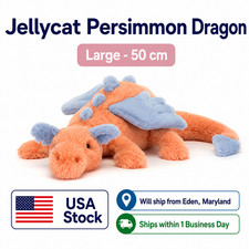 NEW Jellycat Persimmon Dragon Plush - RETIRED RARE 50cm - NWT - Halloween Gifts