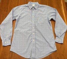 Brooks Brothers 1818 Regent Fit Shirt Mens 15.5-4/5 Blue Plaid Button-Down