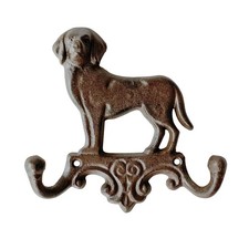 Rustic Dog Shaped Decorative Wall Hook Rack Hangers Clothes Coats Towels Cast
