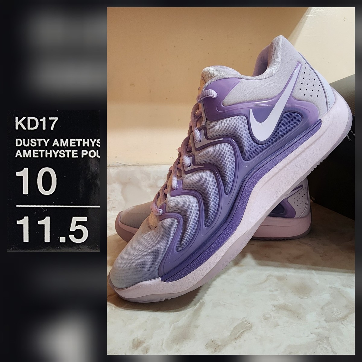 Men's Size 10 New KD 17 B.A.D. Purple Dusty Amethyst FJ9487-500