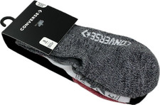 Converse Kids 3 Pk Multicolor No Show Polyester Cushion Athletic Sock Set XS 5-7