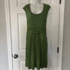 Boden Womens Shift Dress Size 4R Green Floral Print Sleeveless Pockets