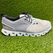 On Cloud 5 Waterproof Womens Size 10.5 Glacier Gray White Running Shoes Sneakers