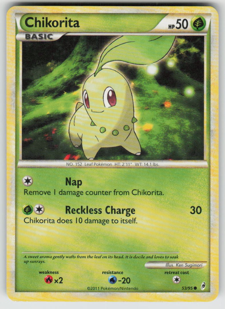 Chikorita 53/95 Common Call of Legends Pokemon Lightly Played