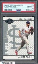 2008 Topps Co-Signers #70 Albert Pujols St Louis Cardinals PSA 10 GEM MINT