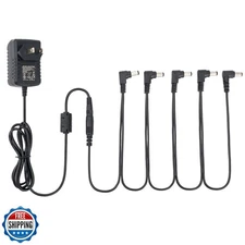 Musiclily Pro US Standard Guitar Pedal Power Supply Adapter 9V DC with 5 Way 