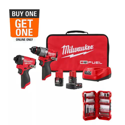 M12 FUEL 12-Volt Lithium-Ion Brushless Cordless Hammer Drill & Impact Driver Com