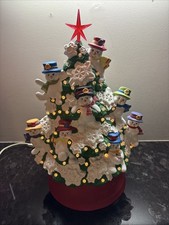Vintage Ceramic Mold Snowman Lighted 18 Christmas Tree Clay Magic