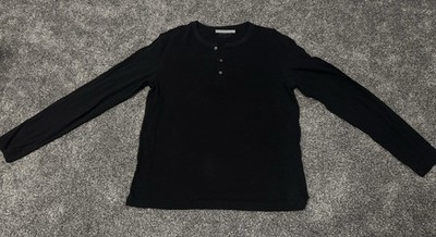 Banana Republic Men s Medium Long Sleeve Black Henly Style Shirt