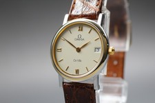 Vintage 1992 Omega De Ville Date Quartz Two Tone Cream Dial Ladies [Near Mint]