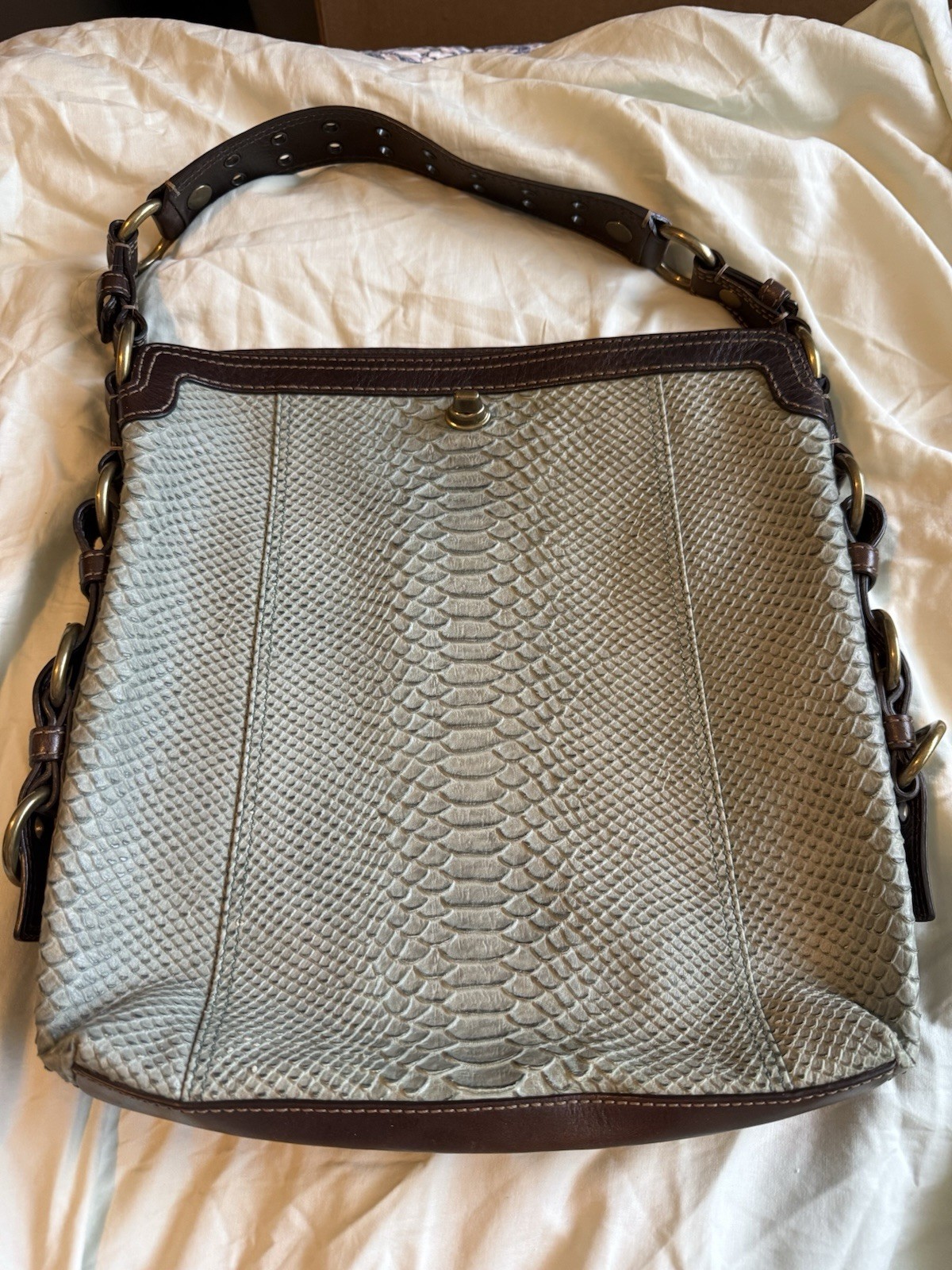Coach Camilla Python Embossed Leather Bag #11007 - image 1