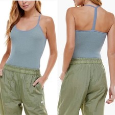 NWT WAYF '98 Oasis Blue Alicia T-Strap Bodysuit Size XS