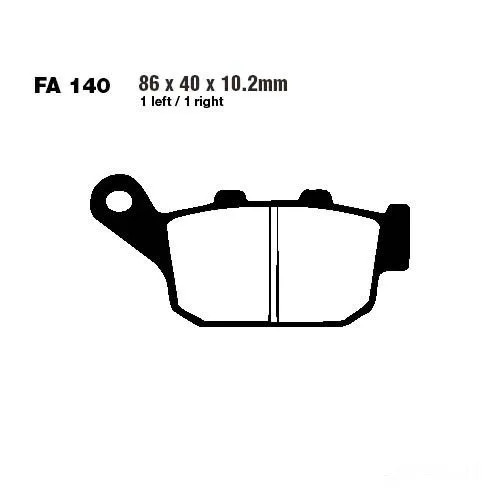 Bremsbelag BremsbeläGe EBC FA140 Hinten FüR Honda NSR 250 R SE Bj. 1991-1992-image