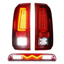 Tail Lights  3rd Brake Cargo Lamp Ford F250 2008-2016 Chrome
