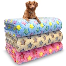 Dog Blankets for Medium Large Dogs, 3 Pack Washable Pet Throw 41" x 31", Fuzz...