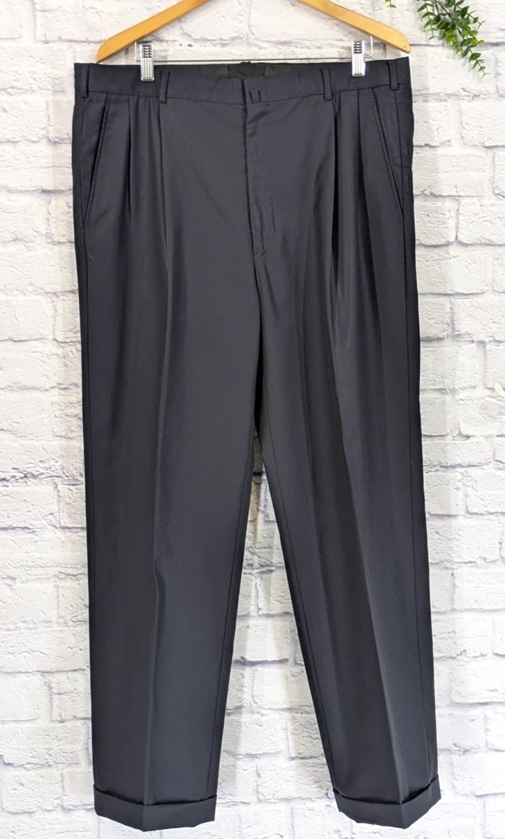 Homme Pantalon Pantalon plissé Poche Jambe droite Taille haute Plein