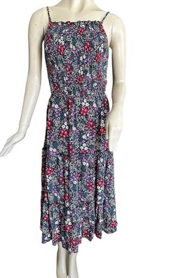 NWT Mimi Chica Floral Dress Sundress Women s Large Smocked Tiered Ruffles Garden
