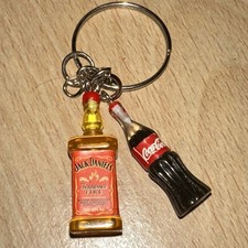 Jack Daniel's Fire Coke Bottle 3D Keyring Novelty Drink Keychain Party Gift