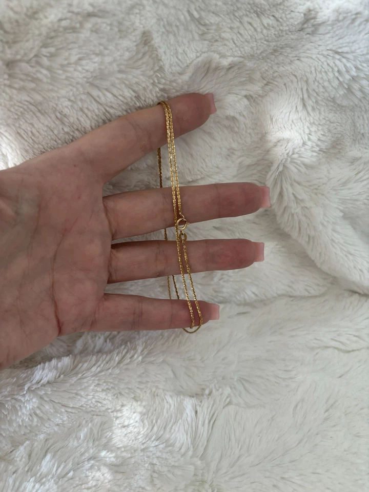 Collar de cadena de margarita retorcida brillante brillo oro amarillo 14k sólido de 20" 1,5 mm Foto 2 de 4