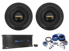 2 Rockville Punisher 10D1 10" 5000w Competition Subwoofers Mono Amplifier Wires