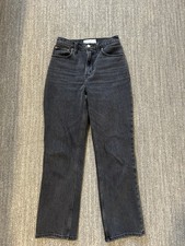 Abercrombie And Fitch The 90s Straight Ultra High Rise Washed Black Size 24/00R
