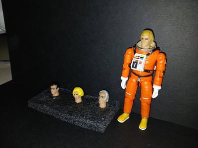 4 Zica Toys Space 1999 Astronaut Heads - Alan Carter, Koenig, Russell, Bergman